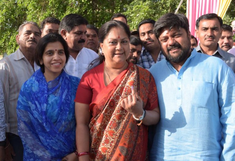 Former CM Vasundhara Raje posts photo with family after voting in Jhalawar, shares message